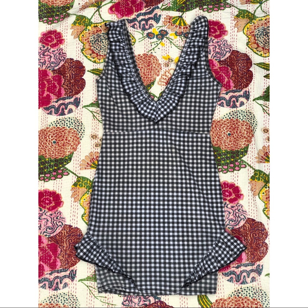 Unique gingham mini dress
